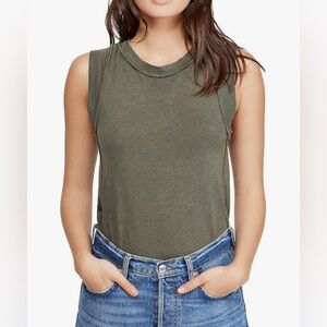 Free People We The Free Womens Go to Crewneck Cotton Muscle Tank Top FP